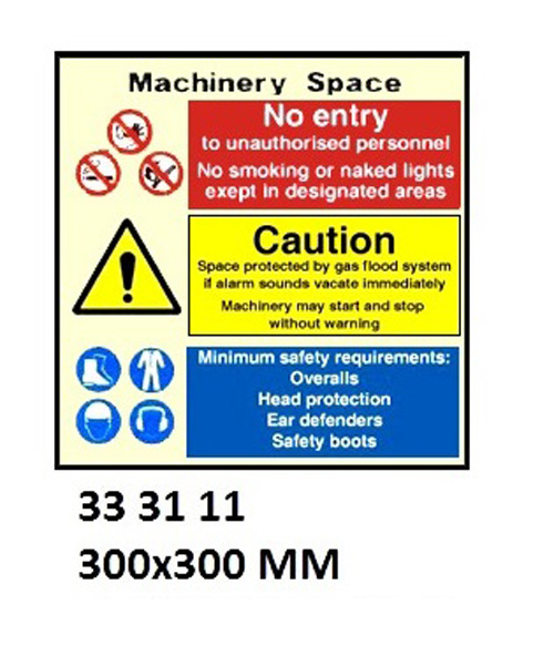 SPACE IDENTIFICATION SIGN, MACHINERY SPACE 3111 300X300MM