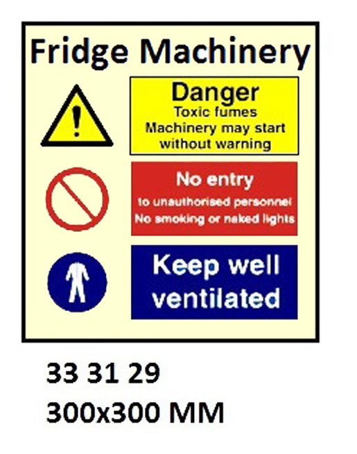 SPACE IDENTIFICATION SIGN, FRIDGE MACHN`RY 3129 300X300MM