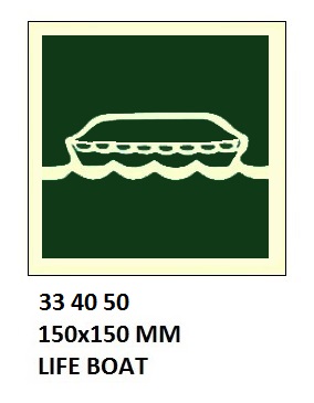 SAFETY SIGN W/O TEXT LIFEBOAT, 150X150MM (IMO)