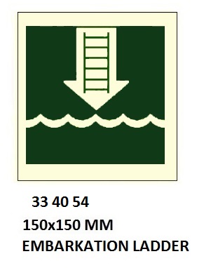 SAFETY SIGN W/O TEXT (IMO), EMBARKATION LADDER 150X150MM