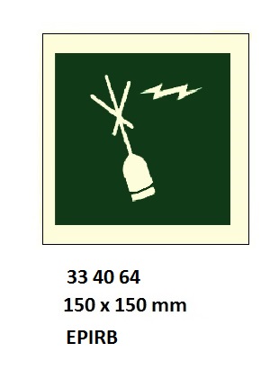 SAFETY SIGN W/O TEXT EPIRB, 150X150MM (IMO)