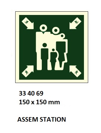 SAFETY SIGN W/O TEXT ASSEMBLY, STATION 150X150MM (IMO)