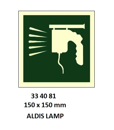 SAFETY SIGN W/O TEXT, ALDIS LAMP 150X150MM