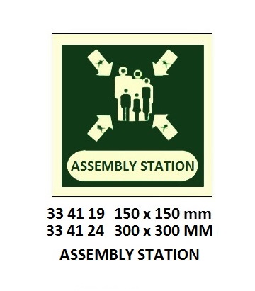 SAFETY SIGN ASSEM STATION, 150X150MM (IMO)