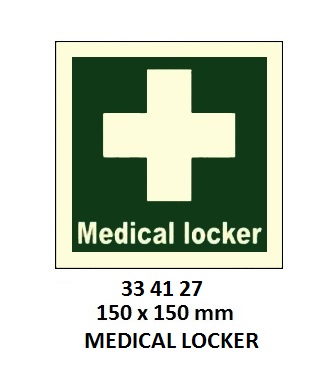 SAFETY SIGN MEDICAL LOCKER, 150X150MM