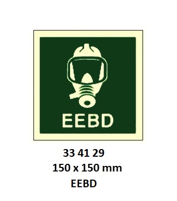 SAFETY SIGN EEBD, 150X150MM