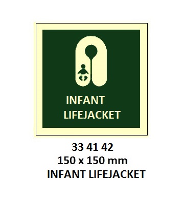SAFETY SIGN INFANTS LIFEJACKET, 150X150MM