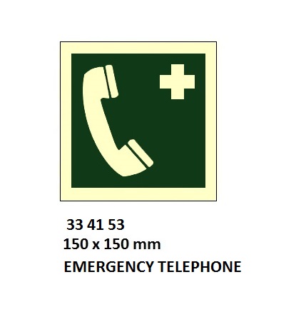SAFETY SIGN W/O TEXT EMERGENCY, TELEPHONE 150X150MM