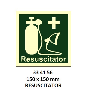 SAFETY SIGN RESUSCITATOR, 150X150MM