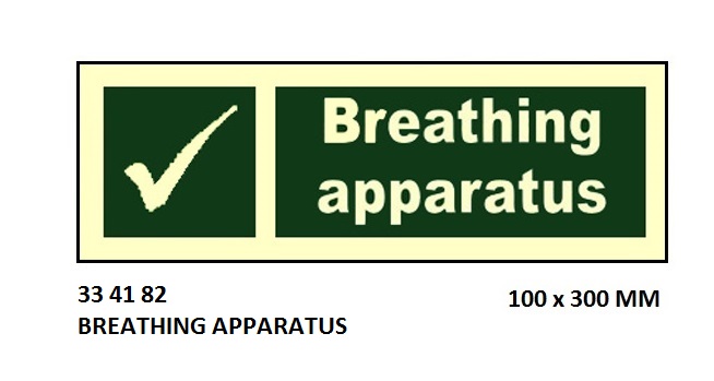 SAFETY SIGN 100X300MM, BREATHING APPARATUS