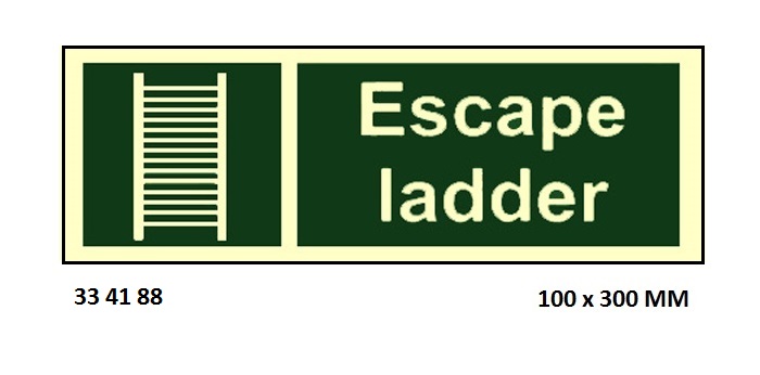SAFETY SIGN ESCAPE LADDER, 100X300MM