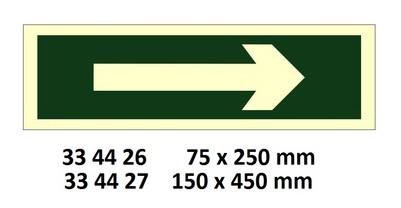 SAFETY SIGN ARROW, HORIZONTAL(R) 150X300MM
