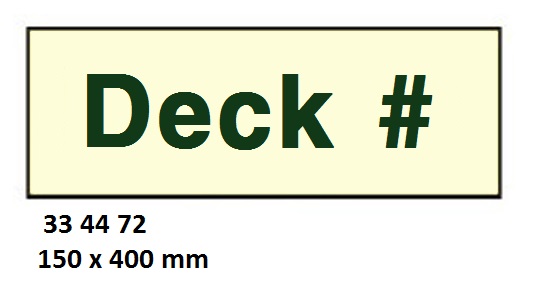 SIGN ACCOMMODATION DECK #, 4472JP 150X400MM