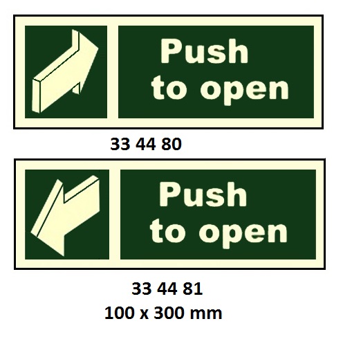 DIRECT SIGN BACKWARD ARROW, (L) PULL TO OPEN 100X300MM