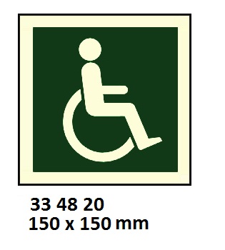 SIGN DIRECTION WHEELCHAIR, 150X150MM