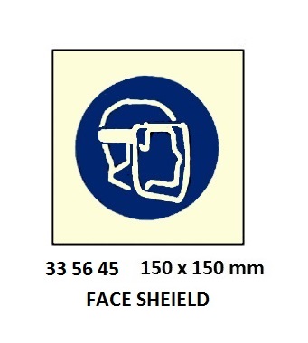 SIGN WHITE VINYL SELF ADHESIVE, #5645 150X150MM FACE SHIELD