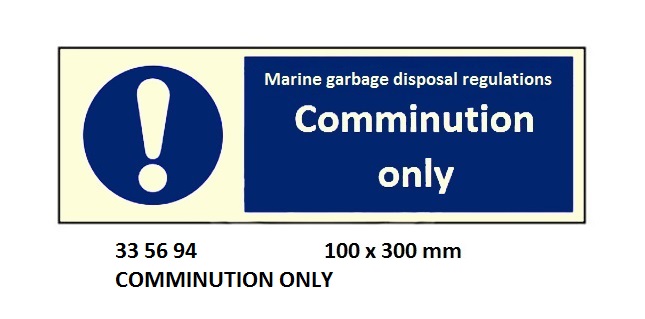 SIGN GALLEY COMMINUTION ONLY, 5694FK 75X200MM