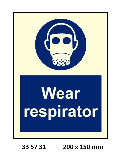 MANDATORY SIGN WEAR RESPIRATOR, 200X150MM