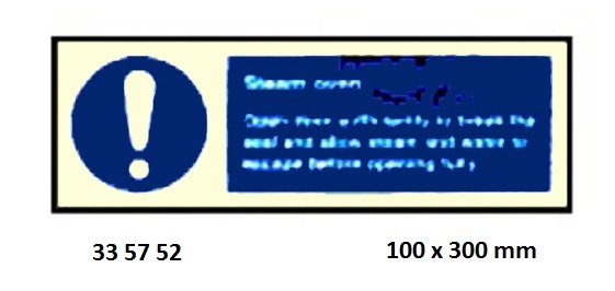 SIGN GALLEY STEAM OVEN, #5752GM 100X300MM