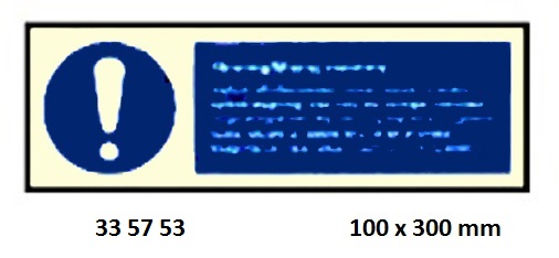 SIGN GALLEY MINCING/MIXING, MACHINE #5753GM 100X300MM