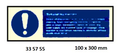 SIGN GALLEY DISHWASHING, MACHINE #5755GM 100X300MM