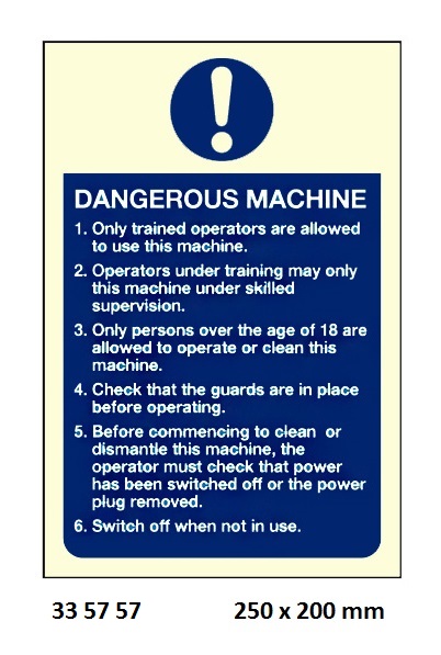 SIGN GALLEY DANGEROUS MACHINE. #5757LK 250X200MM