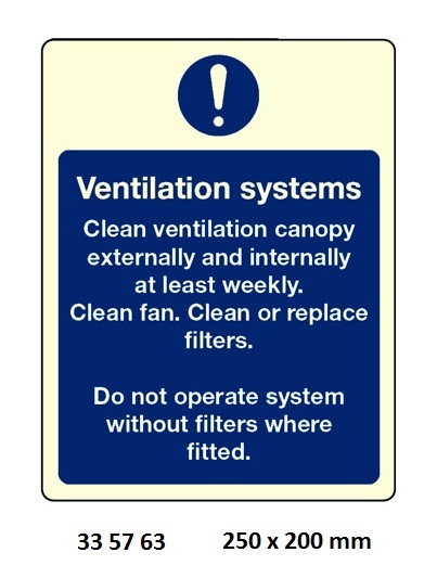 SIGN GALLEY VENTILATION, SYSTEMS #5763LK 250X200MM