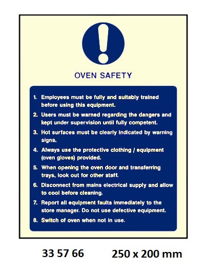 SIGN GALLEY OVEN SAFETY, #5766LK 250X200MM