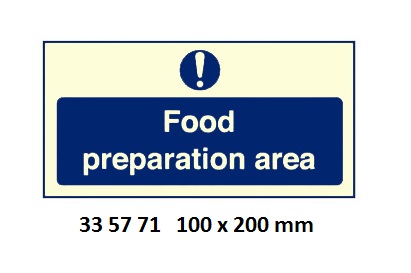 SIGN GALLEY FOOD PREPARATION, AREA #5771GK 100X200MM