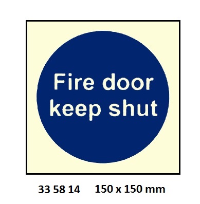 MANDATORY SIGN FIRE DOOR, KEEP SHUT 150X150MM