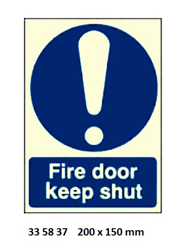 MANDATORY SIGN FIRE DOOR, KEEP SHUT #5837KJ 200X150MM