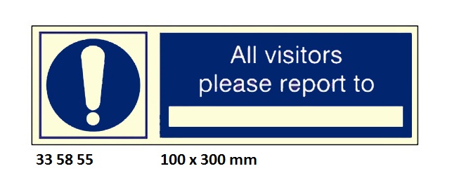 SIGN ISPS CODE ALL VISITORS, #5855GM 100X300MM