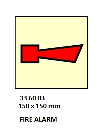 FIRE CONTROL SIGN HORN, FIRE, ALARM 150X150MM