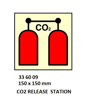 FIRE CONTROL SIGN CO2 RELEASE, STATION 150X150MM