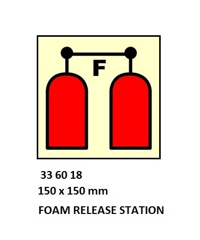 FIRE CONTROL SIGN FOAM RELEASE, STATION 150X150MM