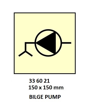FIRE CONTROL SIGN BILGE PUMP, 150X150MM