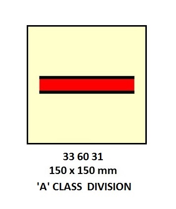 FIRE CONTROL SIGN `A` CLASS, DIVISION 150X150MM