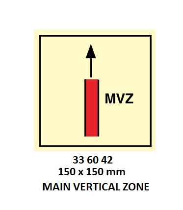 FIRE CONTROL SIGN, MAIN VERTICAL ZONE 150X150MM