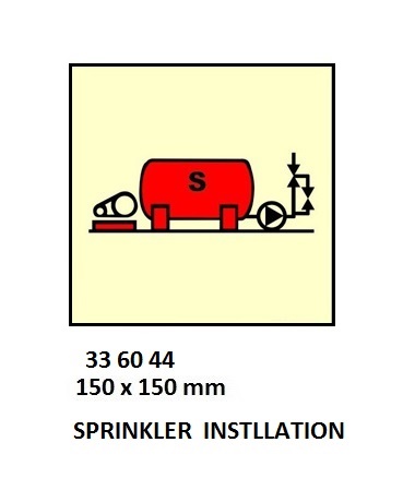 FIRE CONTROL SIGN SPRINKLER, INSTLLATION 150X150MM