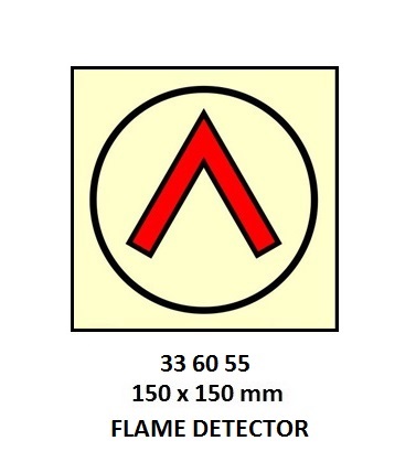 FIRE CONTROL SIGN, FLAME DETECTOR 150X150MM