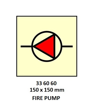FIRE CONTROL SIGN FIRE PUMP, 150X150MM