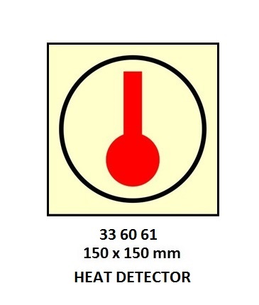 FIRE CONTROL SIGN, HEAT DETECTOR 150X150MM