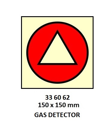 FIRE CONTROL SIGN GAS DETECTOR, 150X150MM