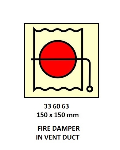 FIRE CONTROL SIGN FIRE DAMPER, IN VENT DUCT 150X150MM