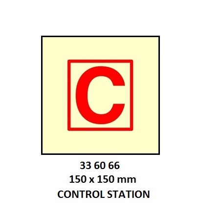 FIRE CONTROL SIGN, CONTROL STATION 150X150MM