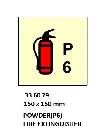 FIRE CONTROL SIGN POWDER(P6), FIRE EXTINGUISHER 150X150MM