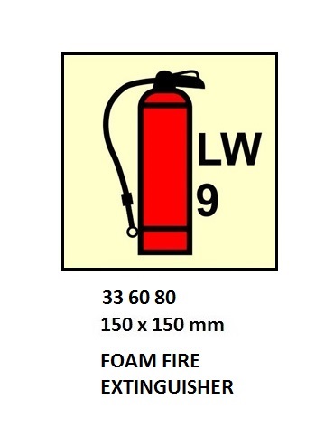 FIRE CONTROL SIGN FOAM FIRE, EXTINGUISHER 150X150MM