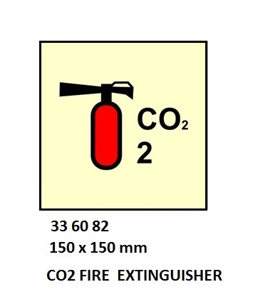 FIRE CONTROL SIGN CO2 FIRE, EXTINGUISHER 150X150MM