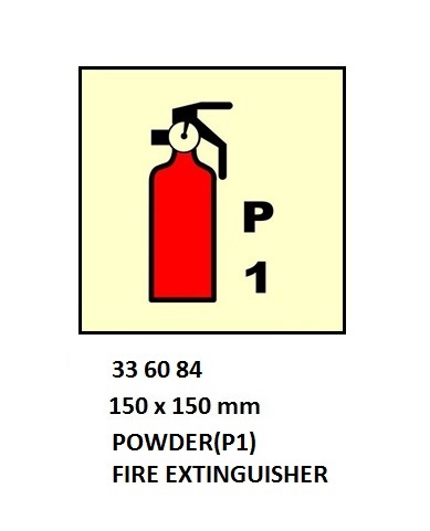 FIRE CONTROL SIGN POWDER(P1), FIRE EXTINGUISHER 150X150MM