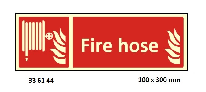 FIRE EQUIPMENT SIGN (RED) FIRE, HOSE 100X300MM